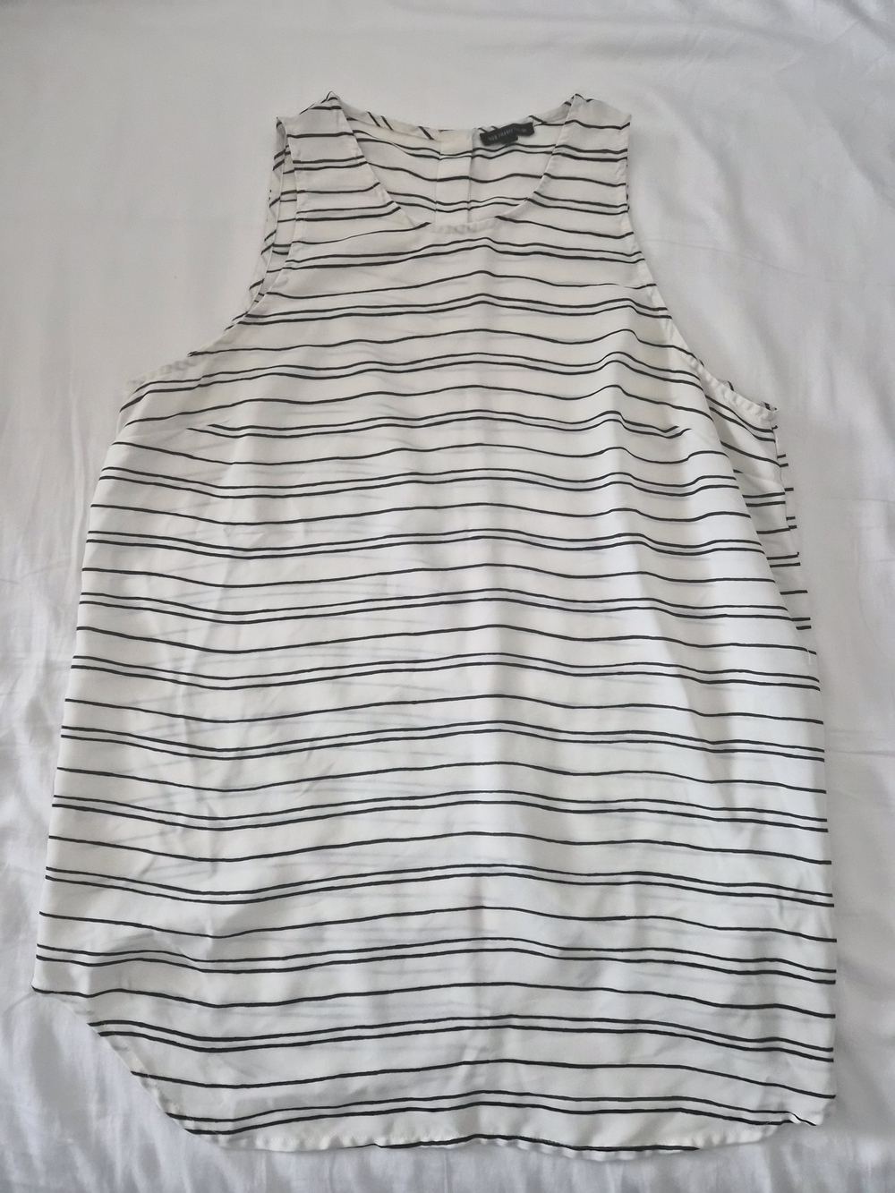 Who What Wear White Tank Top with Black Stripes